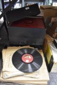 A selection of vintage shellac gramophone records of mixed genres