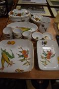 A selection of dinner and table wares by Royal Worcester in the Evesham design