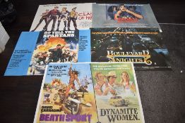 Five genuine vintage film quad posters of cult and action interest including Concrete Jungle and