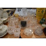 A large collection of clear cut crystal glass wares including Stuart Bohemian and Ravensglass