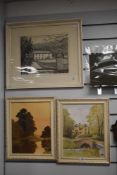 Three 20th century watercolours of local interest signed N J Hepworth and a sketchbook
