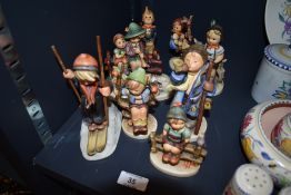 A collection of mid century German figures by Goebel