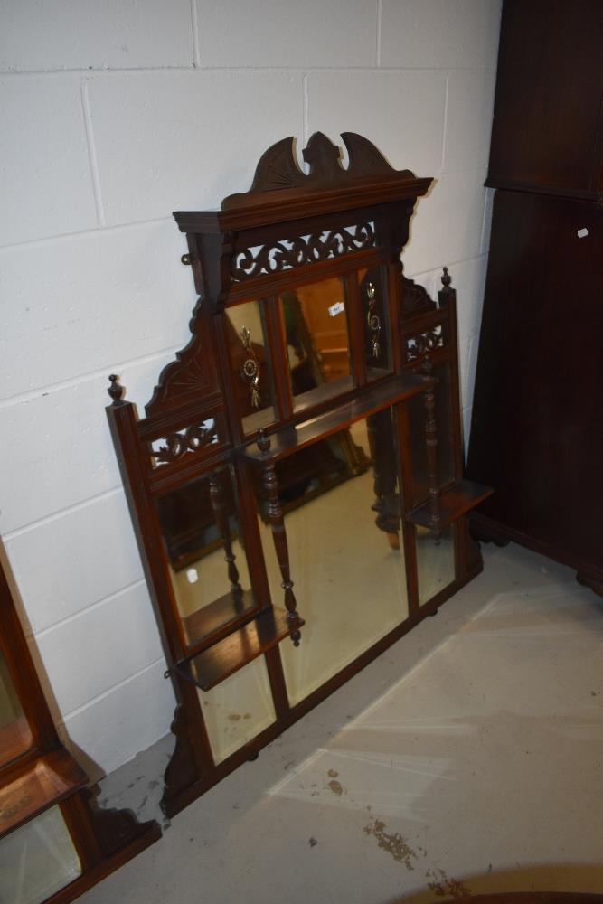 A Victorian mahogany over mantel mirror