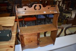 A Victorian oak wall shelf, width approx. 52cm