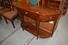 A modern mahogany hall way console table