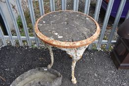 A traditional cast iron Britannia pub or tavern table