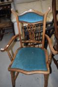 A Victorian stained frame occasional armchair
