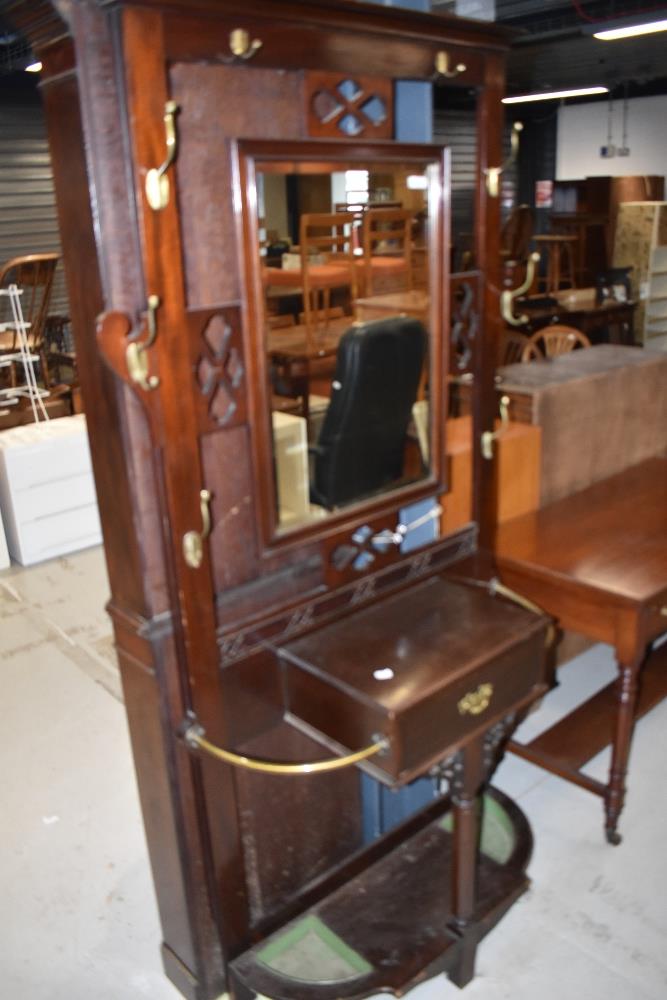 A Victorian mahogany hall stand, width approx. 100cm