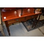 A Victorian stained frame side table, drawers stanped for Mansergh & Sons, Lancaster , in the