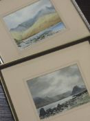Two watercolours, J Ingham Riley, Skye landscapes, Loch Seavaig and Glen Brittle, signed, 15 x