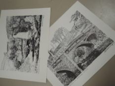 Two prints after Alfred Wainwright, Thornton Force, and The Bridge at Barnard Castle- perfect for