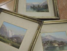 Three oil paintings, Alpine landscapes, each 12 x 16cm, plus frame and glazed