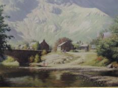 An oil painting, Ron Moseley, Grange in Borrowdale, signed, 50 x 75cm, plus frame