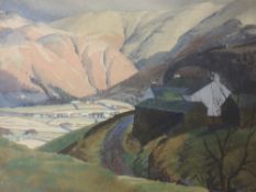 A watercolour, William Heaton Cooper, Lakeland landscape, signed, 27 x 37cm, plus frame and glazed