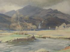 A watercolour, William Heaton Cooper, Lakeland Valley, possibly Sour Milk Ghyll, signed, 37 x