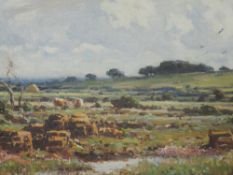 An oil painting, Reginald Aspinwall, Heysham Moss, signed and dated 1908 and attributed verso, 30