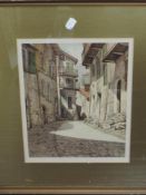 Three watercolours, R H Atkin, St Martin Vembie France, signed, 30 x 23cm, continental landscape, 31