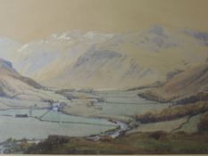 A watercolour, William Heaton Cooper, Lakeland Valley, signed, 38 x 55cm, plus frame and glazed