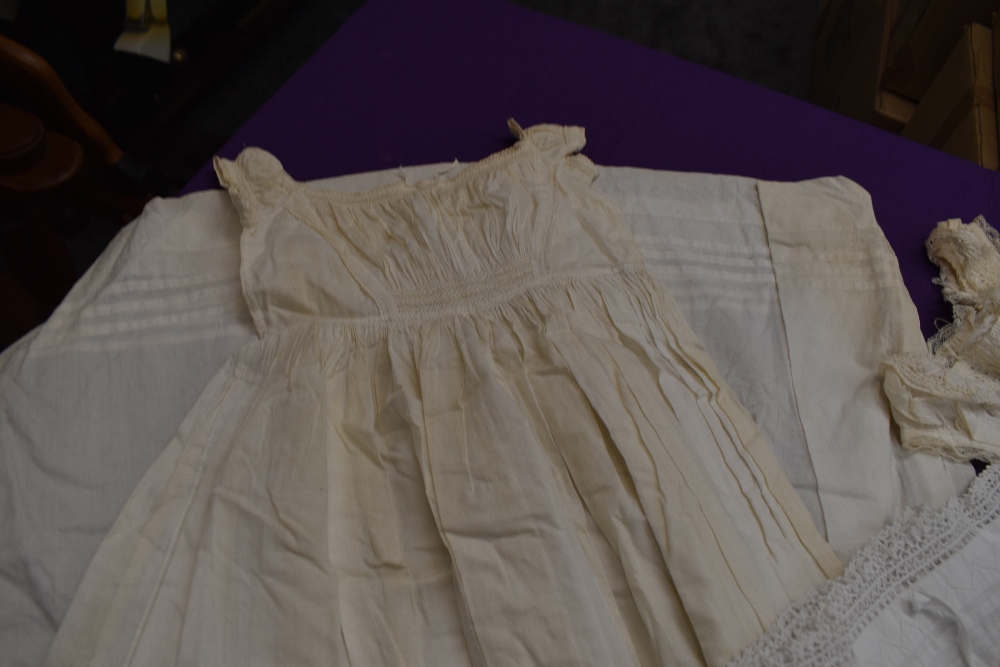 Three Victorian christening gowns using delicate lace work,cut work and pintucks. - Image 3 of 4