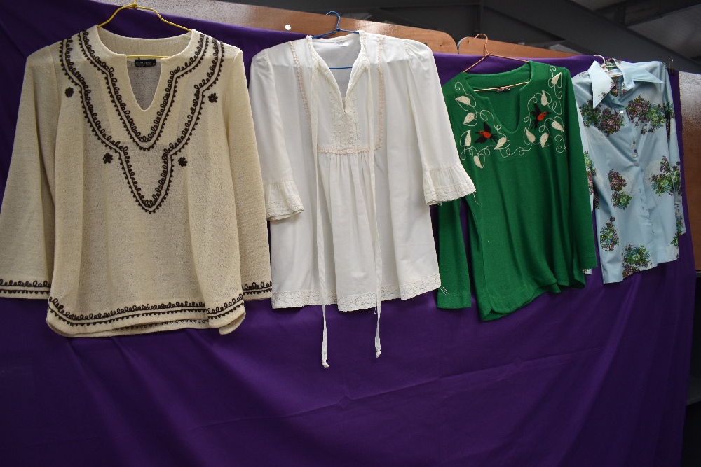 Four vintage 1960s/70s tops and blouses.
