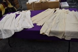 A collection of Victorian childrens under garments/pinafores in wool and cotton dresses, some lovely