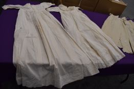 Three Victorian bodices having cutwork and lace details.