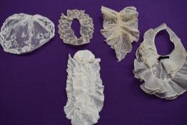 An assortment of intricate 19th to early 20th century lace and tulle modesty panels/bib fronts.