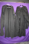 Two black Academic gowns,one having Oxford label,around 1930s.