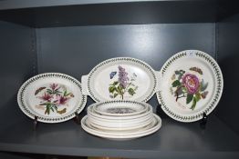 A group of Portmerion Botanic Garden pattern dinner wares, comprising an oval serving dish and