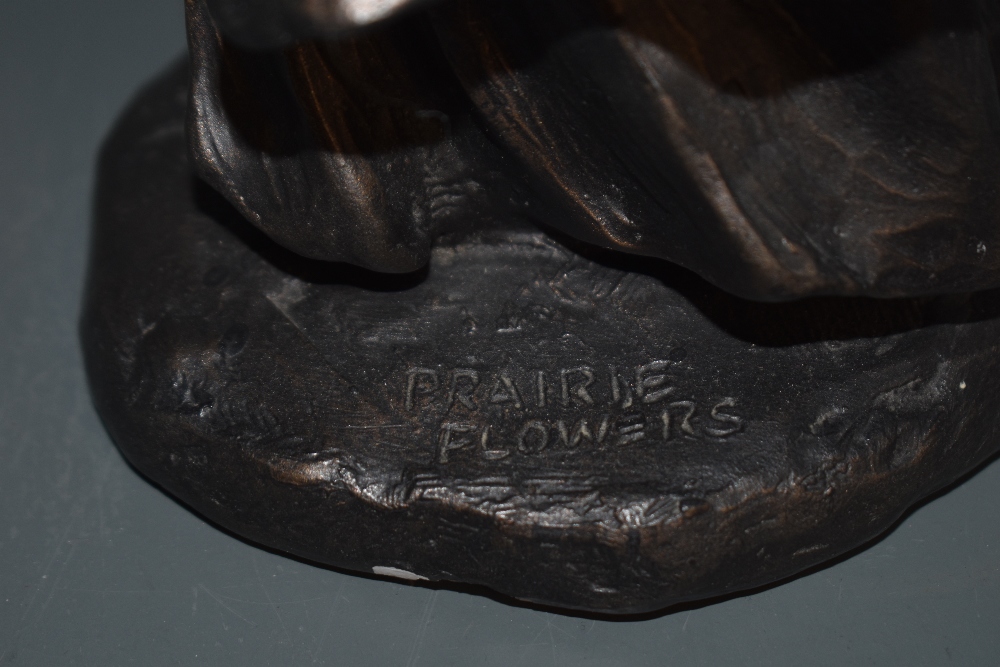 A cast and painted plaster figurine 'Prairie Flowers' Terrence Patterson Gallery label to base - Image 2 of 3