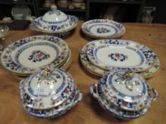 A selection of antique Mintons dinner and table wares in the Lyre design