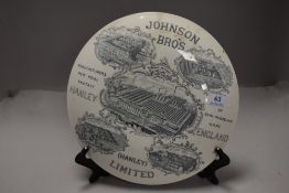 An unusual Victorian Johnson Brothers commemorative plate, produced for the 1897 Jubilee, decorative