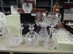 A selection of cut and named glass wares including Stuart and Edinburgh