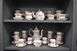 A group of Royal Albert Lavender Rose pattern tea and coffee wares, to include tea and coffee pot,