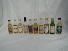Ten Single Malt Whisky Distillery Bottling Miniatures, Tamdhu 8 year old 70 proof, Milton Duff 12