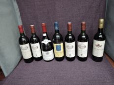 Three bottles of Chateau De Paillet-Quancard Bordeaux 1978, along with four bottles of Lussac