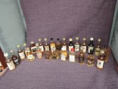 Twenty Five Whisky Miniatures including Glenlivet and Gordon & Macphail Bottlings, Balvenie-
