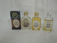 Four Glen Grant Single Malt Whisky Miniatures all in glass flask bottles, 10 year old 100% proof 1