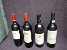 Four bottles of Red Wine, France three bottles, Cheteau Moulin de Ceyrat Medoc 2005, Chateau Du