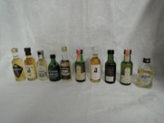 Ten Single Malt Whisky Distillery Bottling Miniatures, Auchentoshan 21 year old distilled 1970 43%