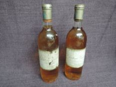 Two bottles of Chateau Gilette Sauternes 1947