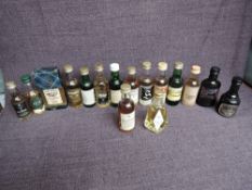 Sixteen Miniature Bottles of Single Malt Whisky, The Macallan 10 Year Old, Old Elgin 8 Year Old,