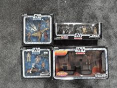 Four Star Wars Trilogy Collection sets including Endor Ambush, Naboo, Bounty Hunter set and Sand