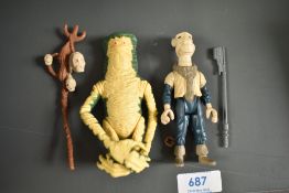 Two rare hard to find original Star Wars Figures including Yak Face and Amanaman