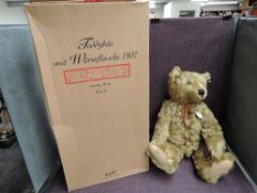 A modern Steiff limited edition Bear, Teddy Bear with hot water bottle 1907 Replica, white tag