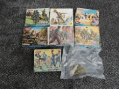 A small selection of Airfix HO 00 scale plastic Soldier part sets including Waterloo, Arabs,