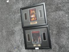 Two glazed and framed Star Wars double film cells including Return of the Jedi and Revenge of the