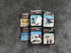 Four Return of the Jedi boxed vehicles including MTV-7, ISP-6, MLC-3 and Tri Pod Cannon