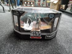 A boxed Star Wars Slave 1 vehicle from the Trilogy collection