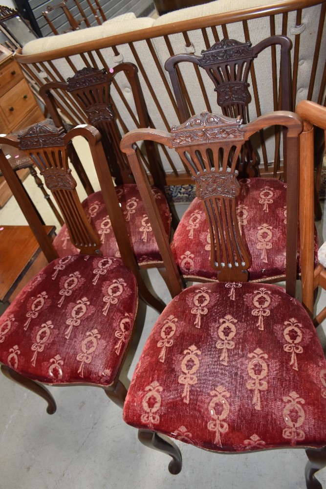 A set of four Victorian mahogany salon/dining chairs